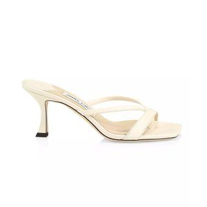 Jimmy Choo Maelie Leather Thong Sandals 38.5 (8.5) Latte